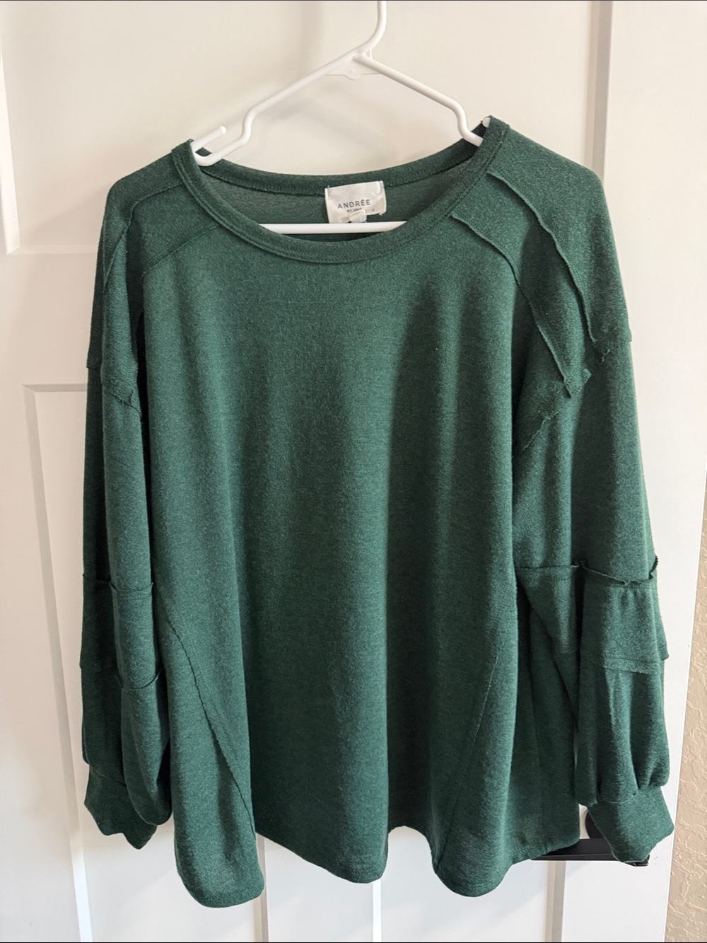 ANDREE BY UNIT Deep Green Cowl-Neck Pullover
